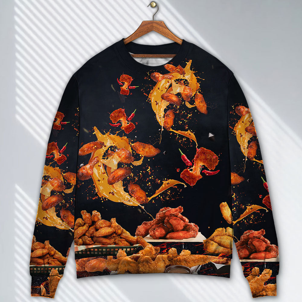 Chicken Wings Fast Food Delicious Art – Sweater - Ugly Christmas Sweater