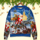 Christmas Santa Reindeer Gift Art Style – Sweater - Ugly Christmas Sweater