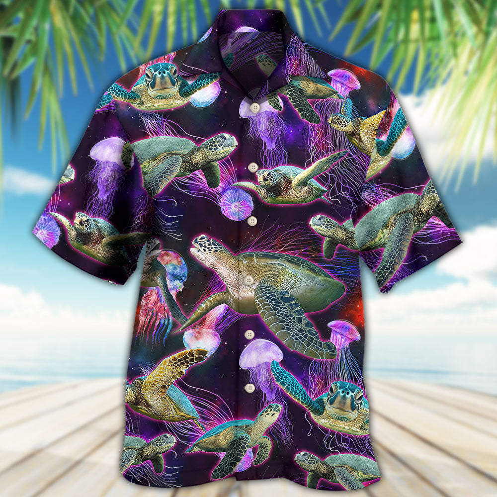 Neon Turtle Ocean Sea Art – Hawaiian Shirt