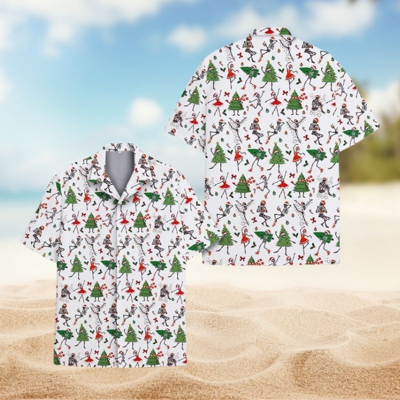 Christmas Skeleton Santa Holiday Party – Hawaiian Shirt