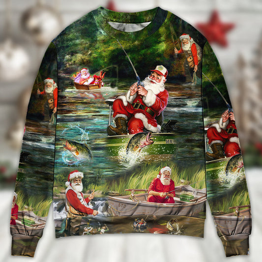 Christmas Merry Fishmas Happy Reel – Sweater - Ugly Christmas Sweater