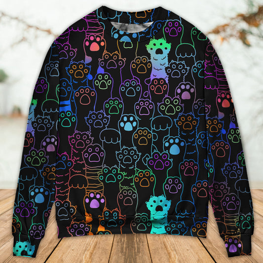Cute Cat Little Paw Art Style – Sweater - Ugly Christmas Sweater