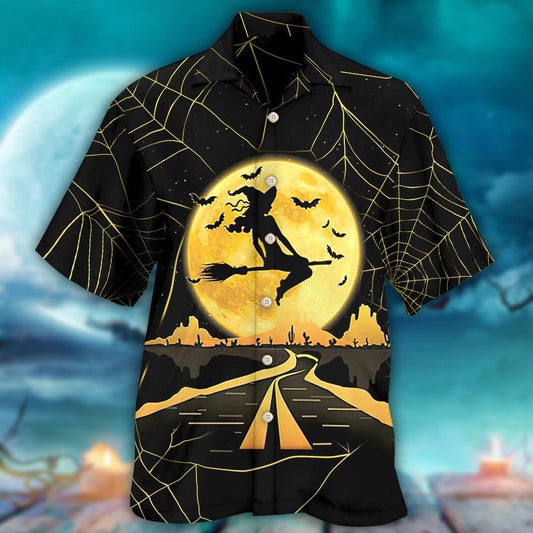 Halloween Witch On Desert Highway - Hawaiian Shirt