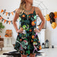 Halloween Zombie Tropical Pumpkin Scary – Women's Summer Sleeveless V-Neck Camisole Dress
