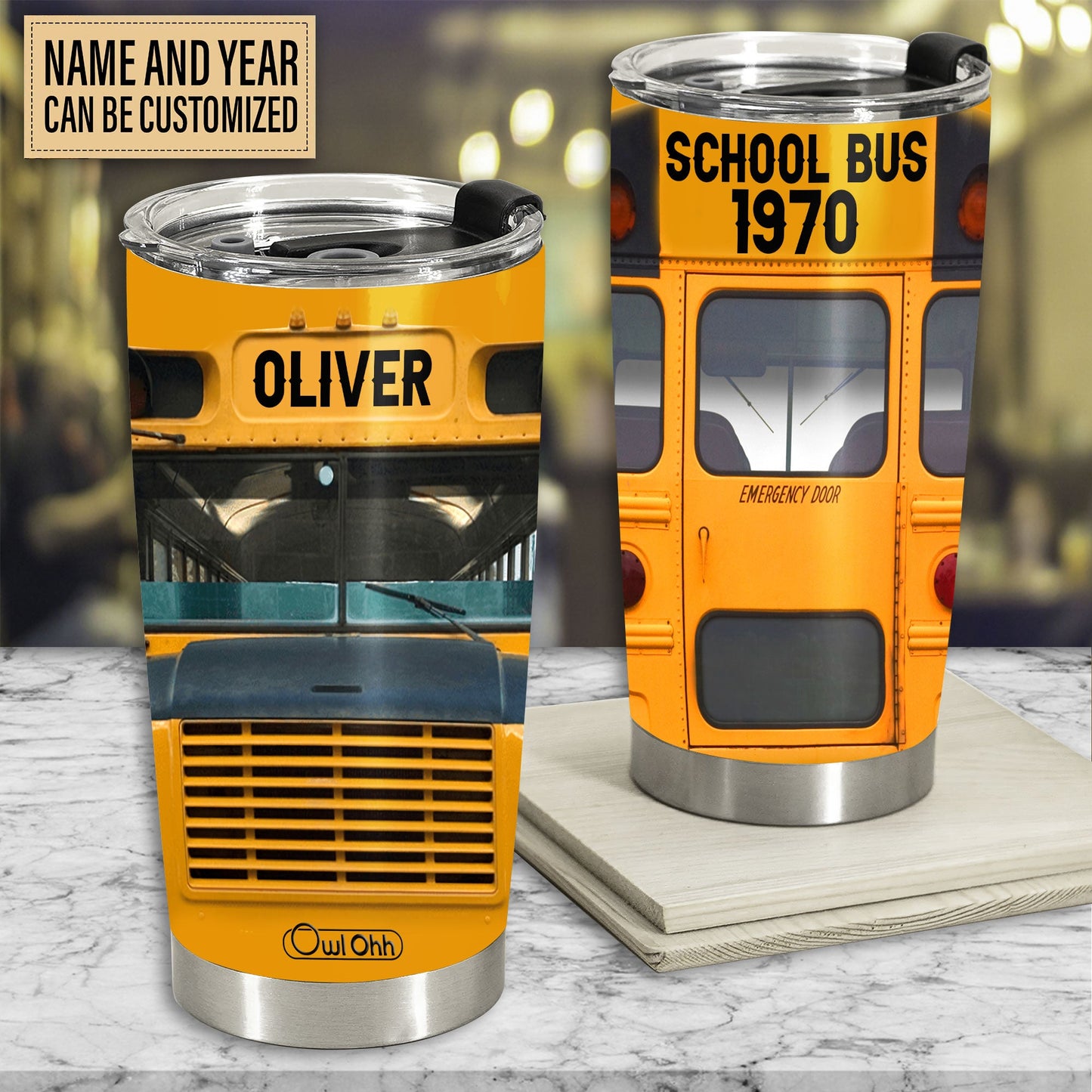 School Bus Lover Funny Personalized 20 Oz Tumbler