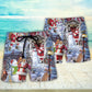 Santa And Snowman Happy Holiday – Beach Short