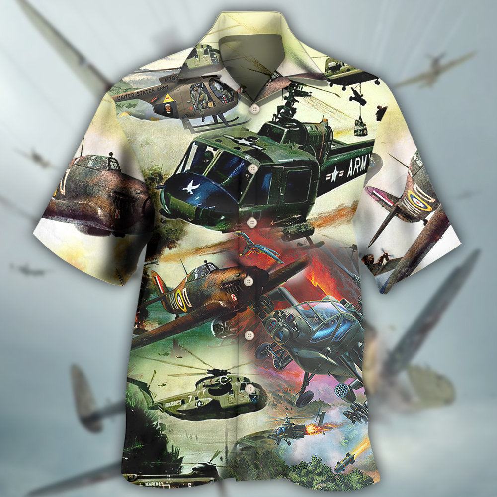 Military Helicopter Air Combat Art – Hawaiian Shirt