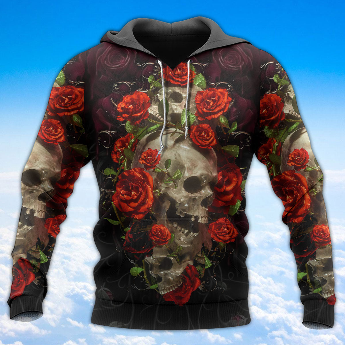 Skull And Roses Art - 3D Hoodie