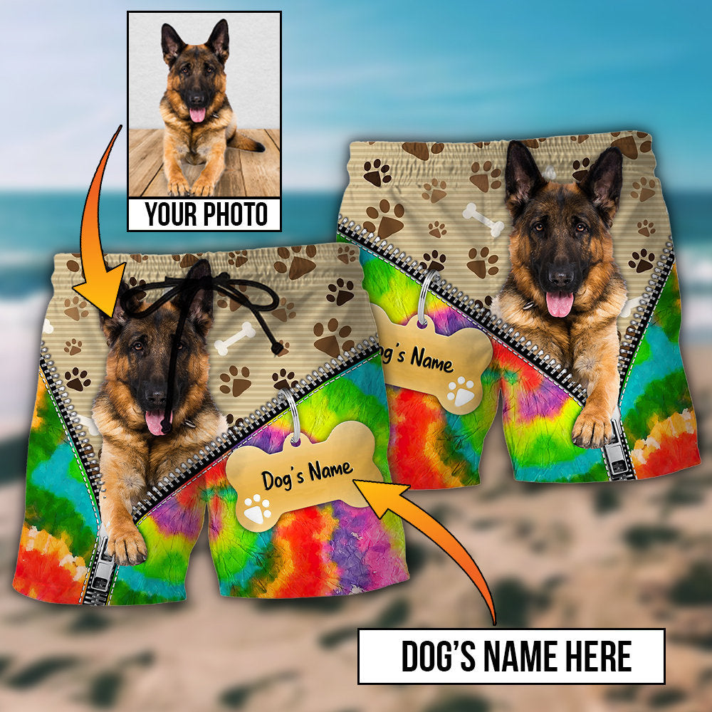 German Shepherd Dog Various Style Custom Photo Personalized - Beach Short - Owls Matrix LTD