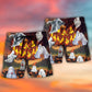 Halloween Burning Pumpkin Boo Art - Beach Short