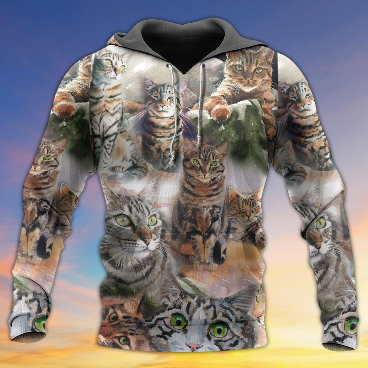 Tabby Cat Daily Portrait Art – 3D Hoodie