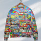 Hippie Van Colorful Peace Art – Sweater - Ugly Christmas Sweater