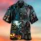 Halloween Ghost In Dark Pumpkin Scene – Hawaiian Shirt