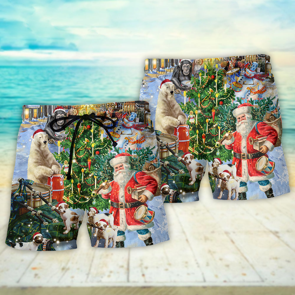 Christmas Animal Drum Celebration – Beach Short