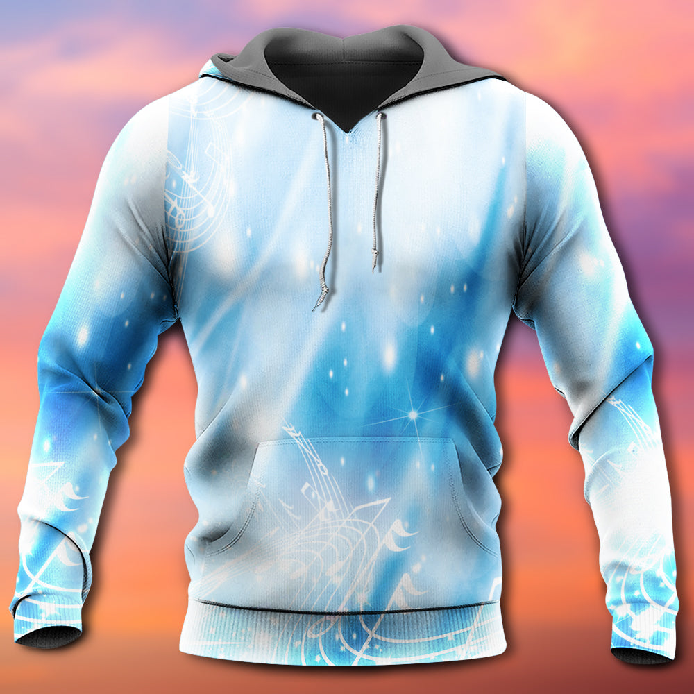 Music Notes Dark Blue Art - 3D Hoodie