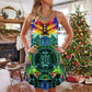 Nordic Green Christmas Style – Women's Summer Sleeveless V-Neck Camisole Dress