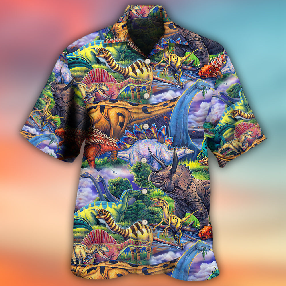 Colorful Dinosaur Creative Art – Hawaiian Shirt