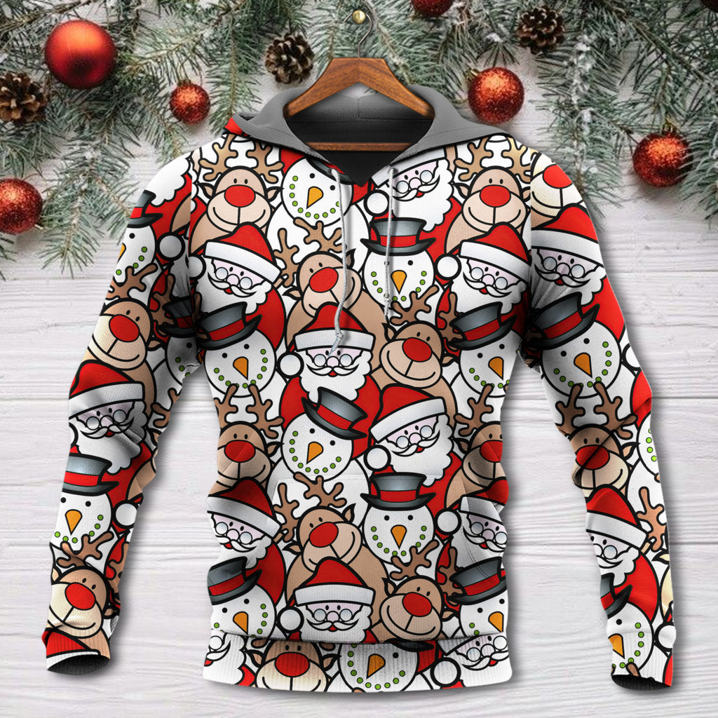 Christmas Cute Santa Reindeer Funny - 3D Hoodie
