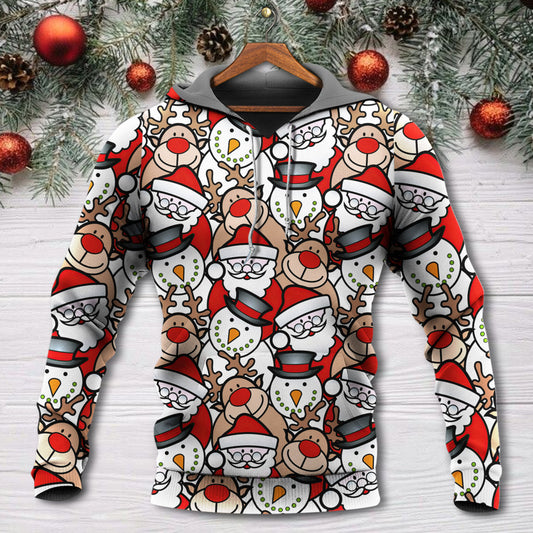 Christmas Cute Santa Reindeer Funny - 3D Hoodie