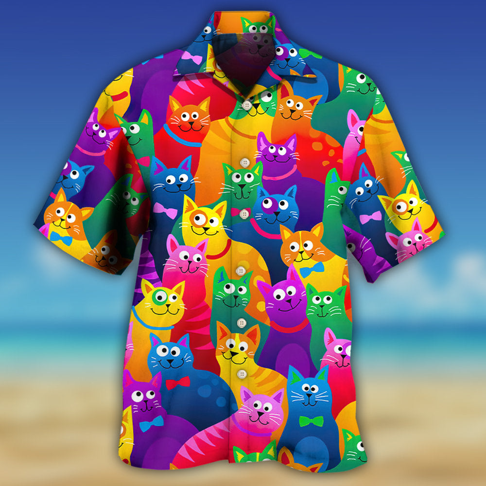 Funny Cat Colorful Art Style – Hawaiian Shirt