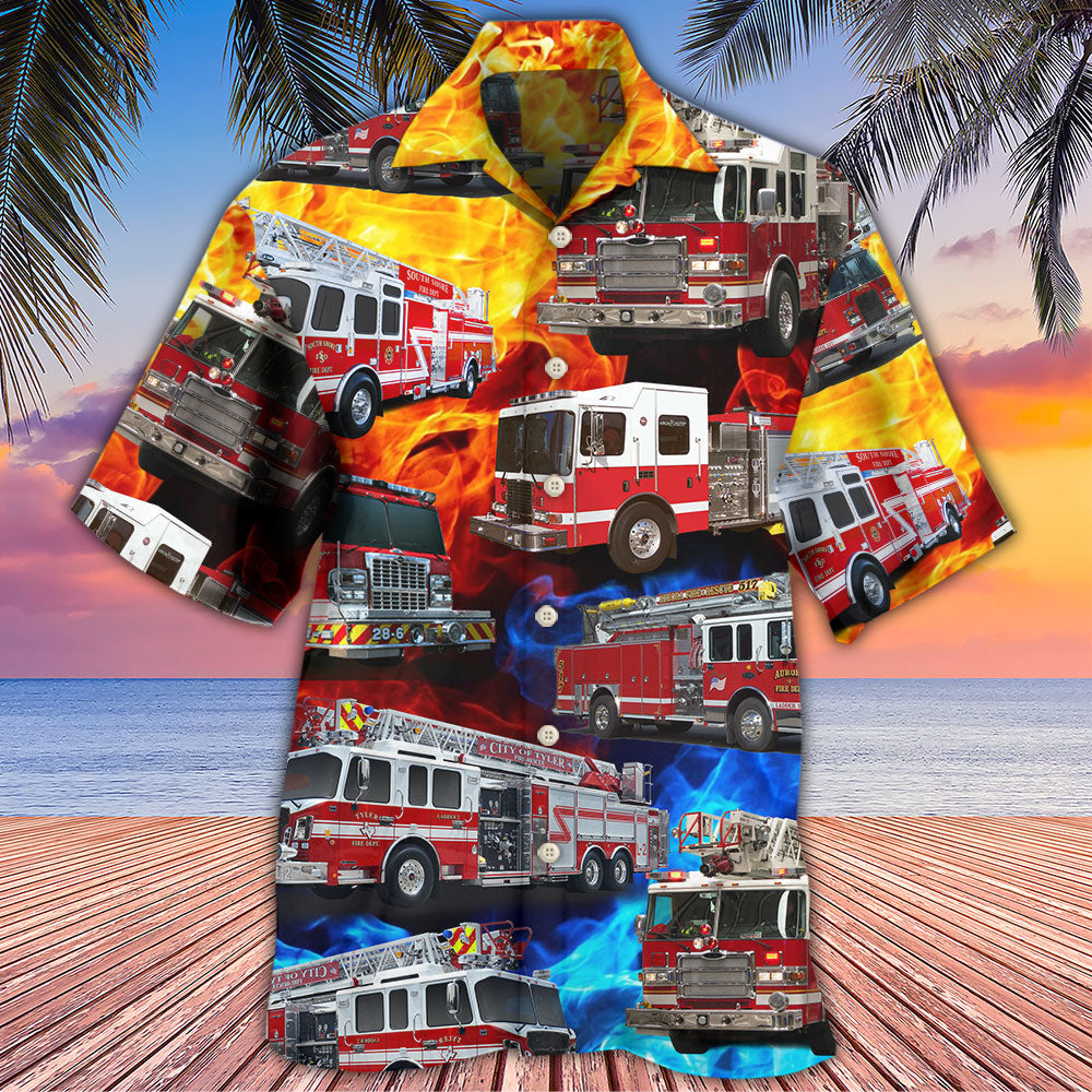 Fire Truck Firefighter Life Tribute – Hawaiian Shirt