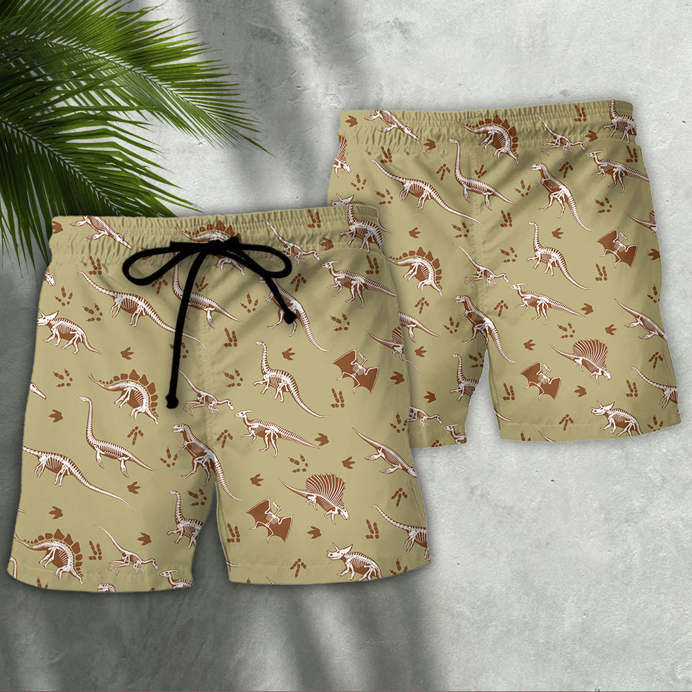 Dinosaur Simple Cute Style - Beach Short