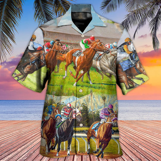 Horse Racing Motivation Don’t Look Back – Hawaiian Shirt