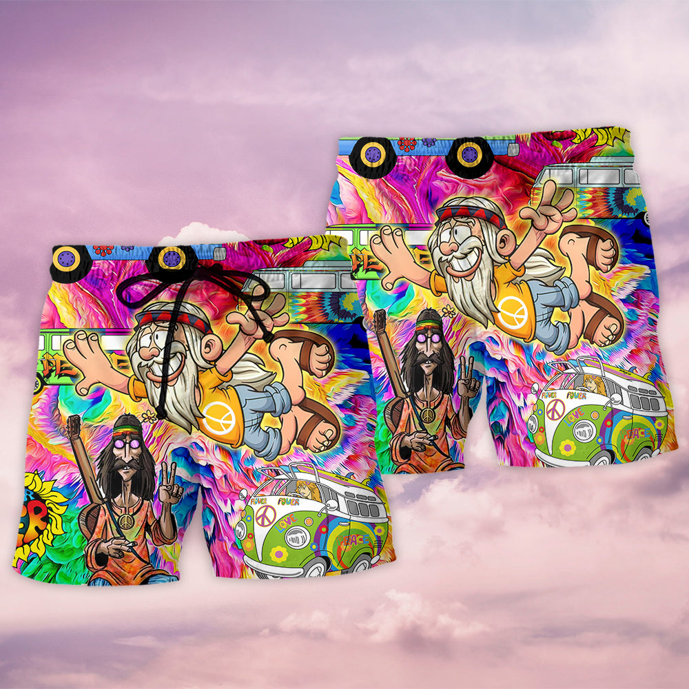 Hippie I'm Not Old I'm Vintage - Beach Short - Owls Matrix LTD