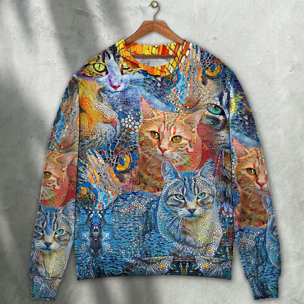 Amazing Cat Mosaic Art Style – Sweater - Ugly Christmas Sweater