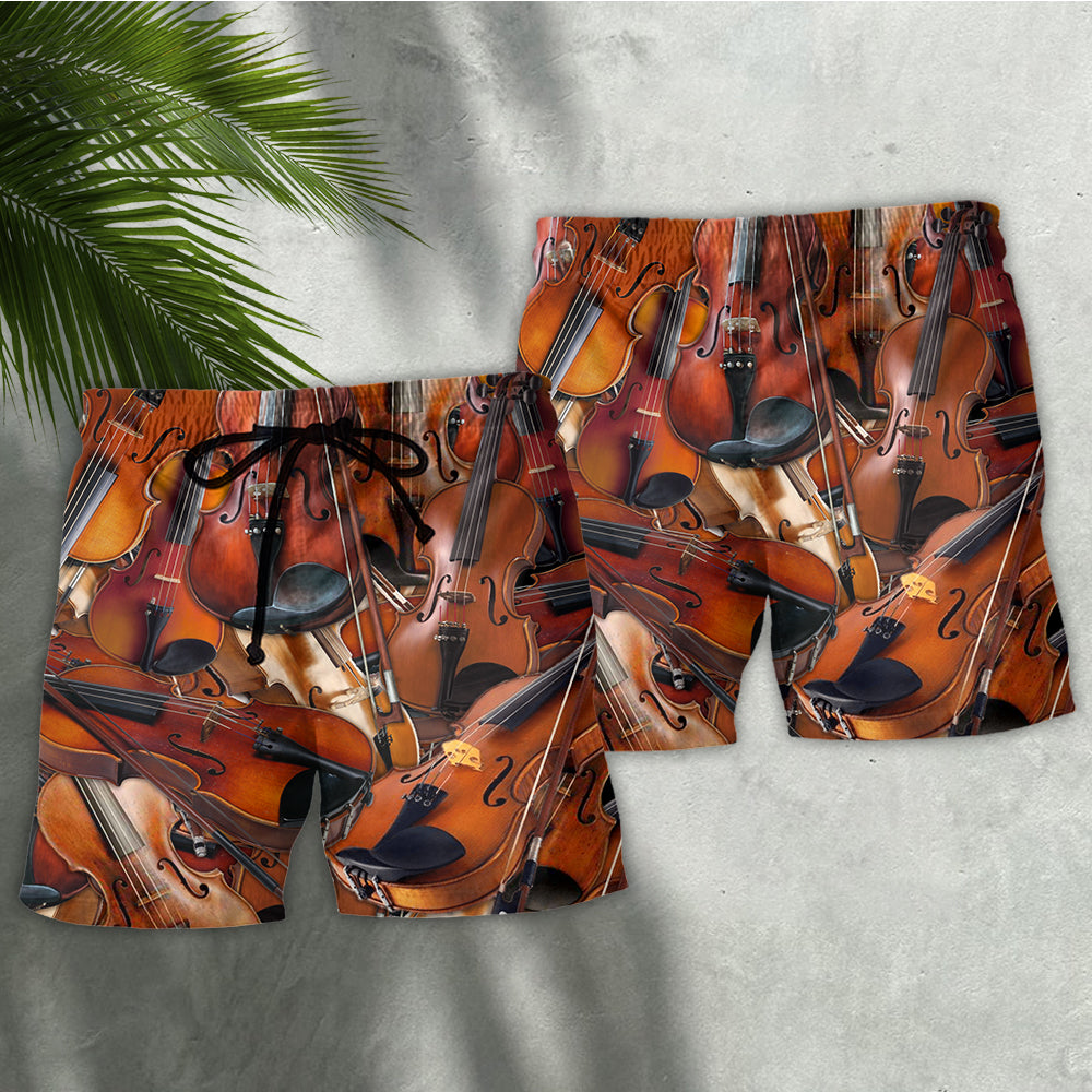 Violin Intelligent Music Quote Art – Beach Short