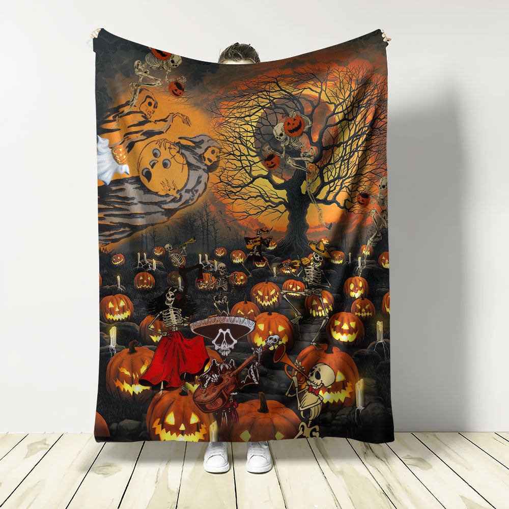 Skull Halloween Skull Darkness Flannel Blanket For Soft Bed Couch And Home Comfort