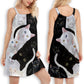 Cats Are Better Quote – Women's Summer Sleeveless V-Neck Camisole Dress