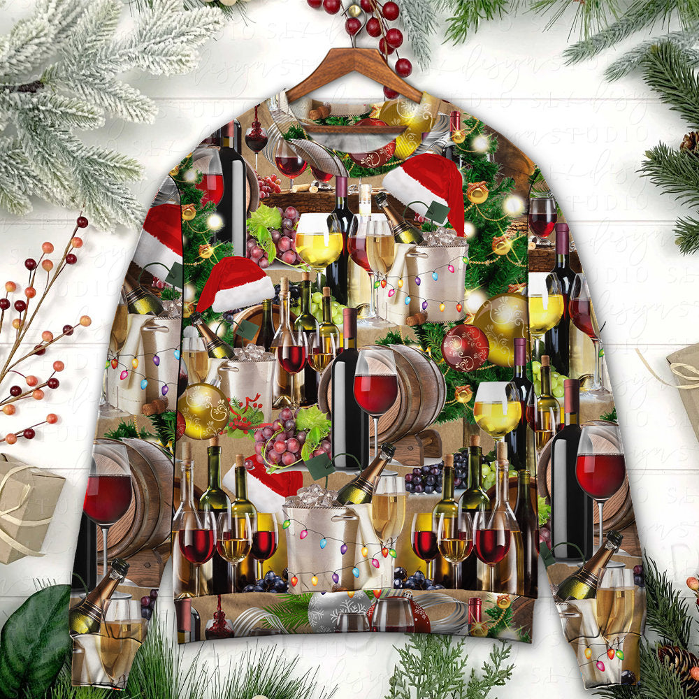 Christmas Wine Night Cozy Holiday – Sweater - Ugly Christmas Sweater