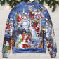 Santa And Snowman Happy Holiday – Sweater - Ugly Christmas Sweater