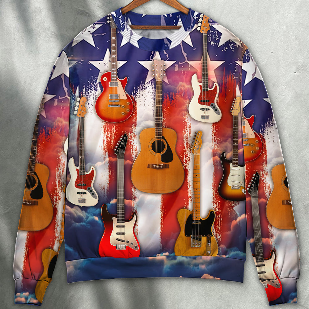 Guitar Independence Day Star Style – Sweater - Ugly Christmas Sweater