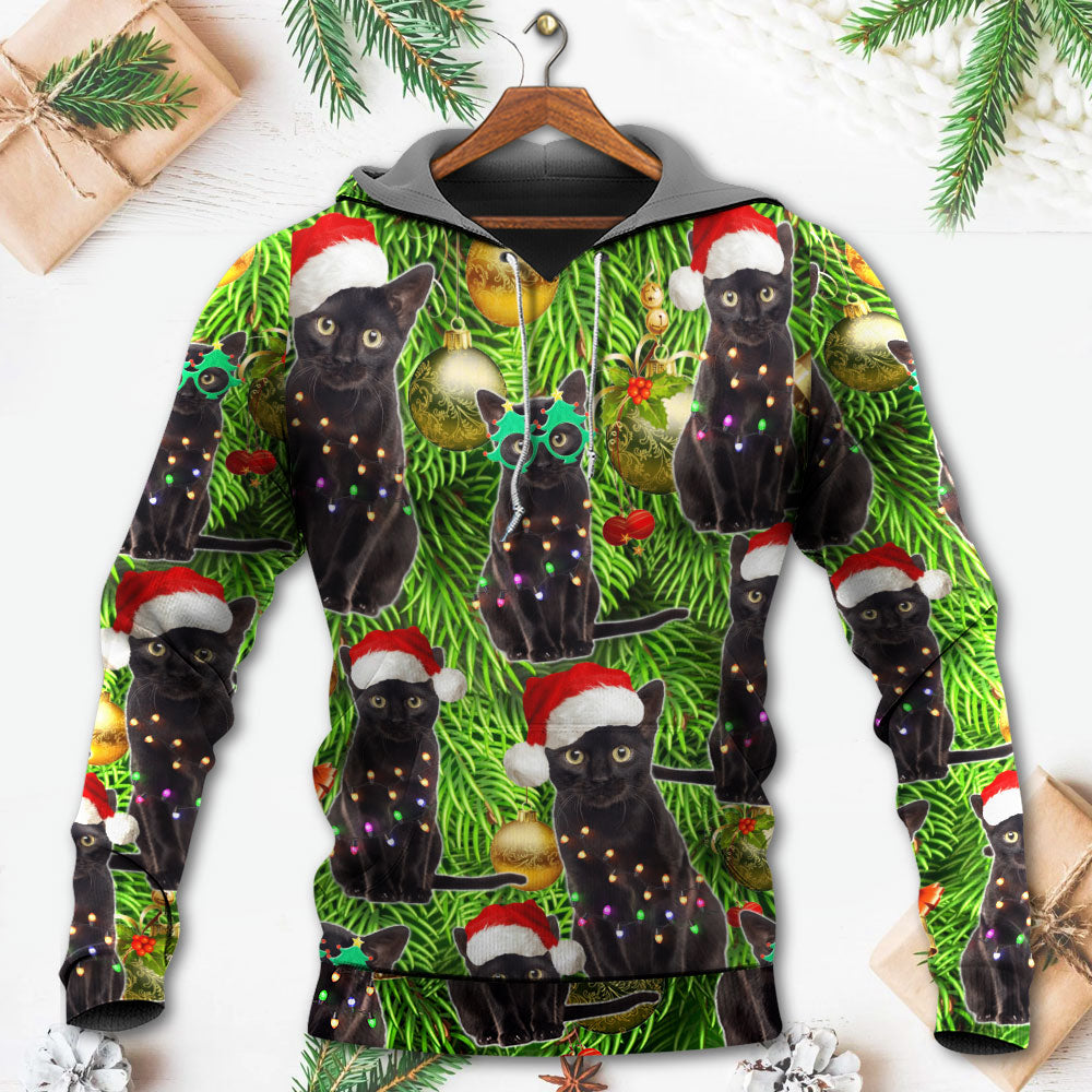 Black Cat Christmas Merry Xmas - 3D Hoodie