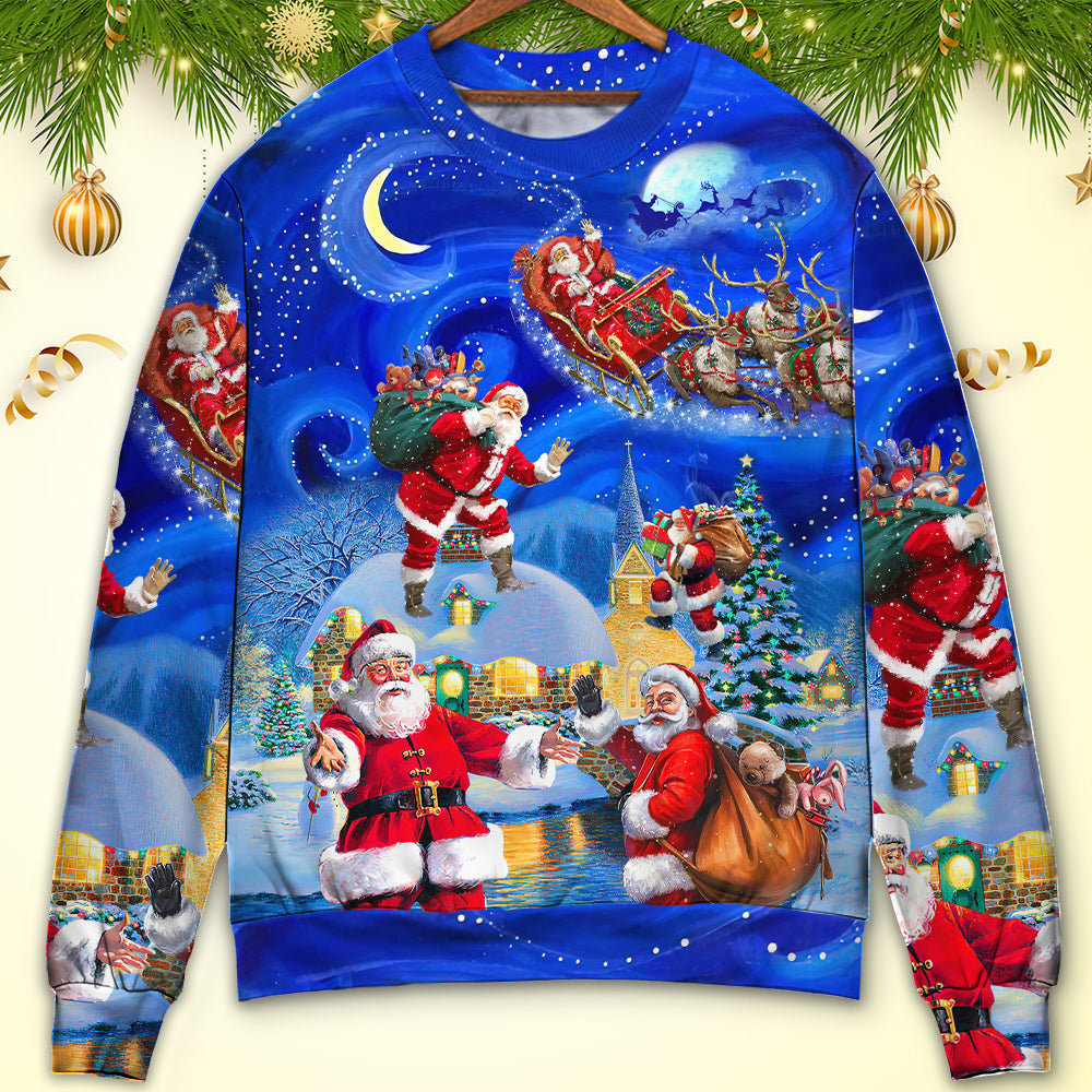 Christmas Santa In Town Magic Night – Sweater - Ugly Christmas Sweater