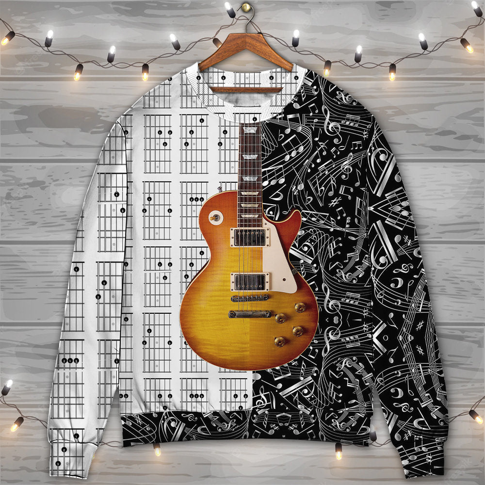 Bass Guitar Musician Black And White – Sweater - Ugly Christmas Sweater