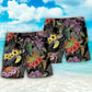 Turtle And Flowers Tropical Nature Art – Beach Short