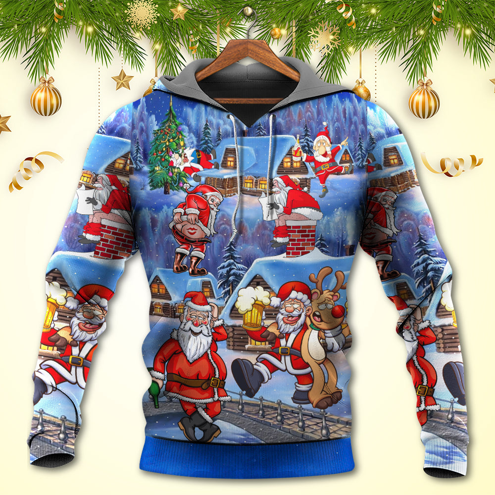 Christmas Santa Beer Happy Xmas - Hoodie