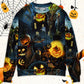 Halloween Pumpkin Night Sky Art – Sweater - Ugly Christmas Sweater