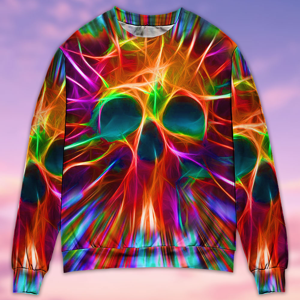 Rainbow Color Skull Love Style – Sweater - Ugly Christmas Sweater
