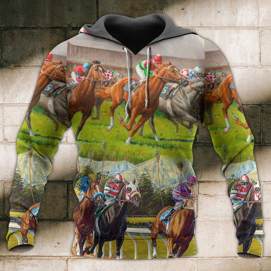 Horse Racing Dont Look Back - 3D Hoodie