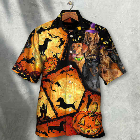 Halloween Dachshund With Pumpkin – Hawaiian Shirt