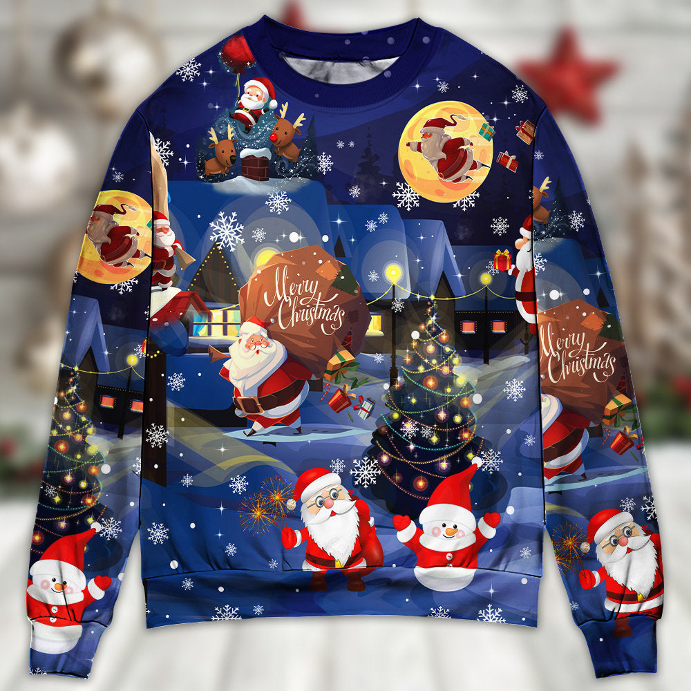 Christmas Love Santa And Gifts – Sweater - Ugly Christmas Sweater