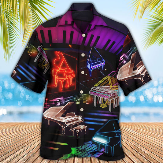 Piano Neon Music Lover - Hawaiian Shirt