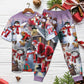 Christmas Santa Claus Build Snowman Gift For You - Pajamas Short Sleeve - Owls Matrix LTD