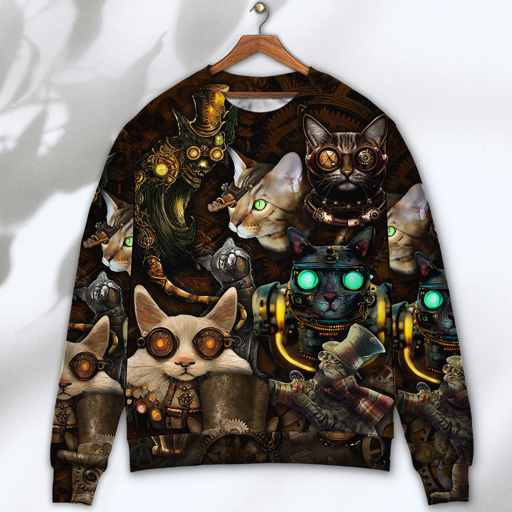 Steampunk Cat Art Steal Your Heart – Sweater - Ugly Christmas Sweater
