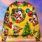 Christmas Funny Snowman Tree Yellow Glow – Sweater - Ugly Christmas Sweater