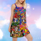 Hippie Feel Freedom Style – Women's Summer Sleeveless V-Neck Camisole Dress